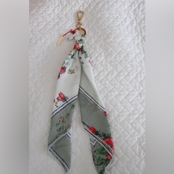 JOHNNY WAS Keychain Zoila Bandana Silk Scarf Handkerchief NWT Boho Bag chain - Picture 4 of 5